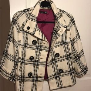 White/black Plaid Jacket